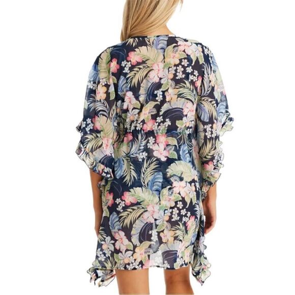 Jessica Simpson Women's Stranded in Paradise  Ruffled Cover-up Dress Swimsuit - Picture 3 of 10